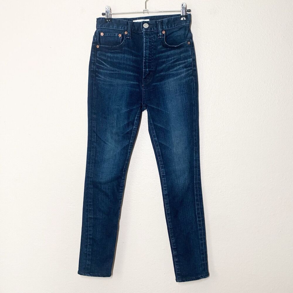Moussy Vintage Rebirth Crawford Jeans 25 x 25 Skinny High Waist Dark Blue Short